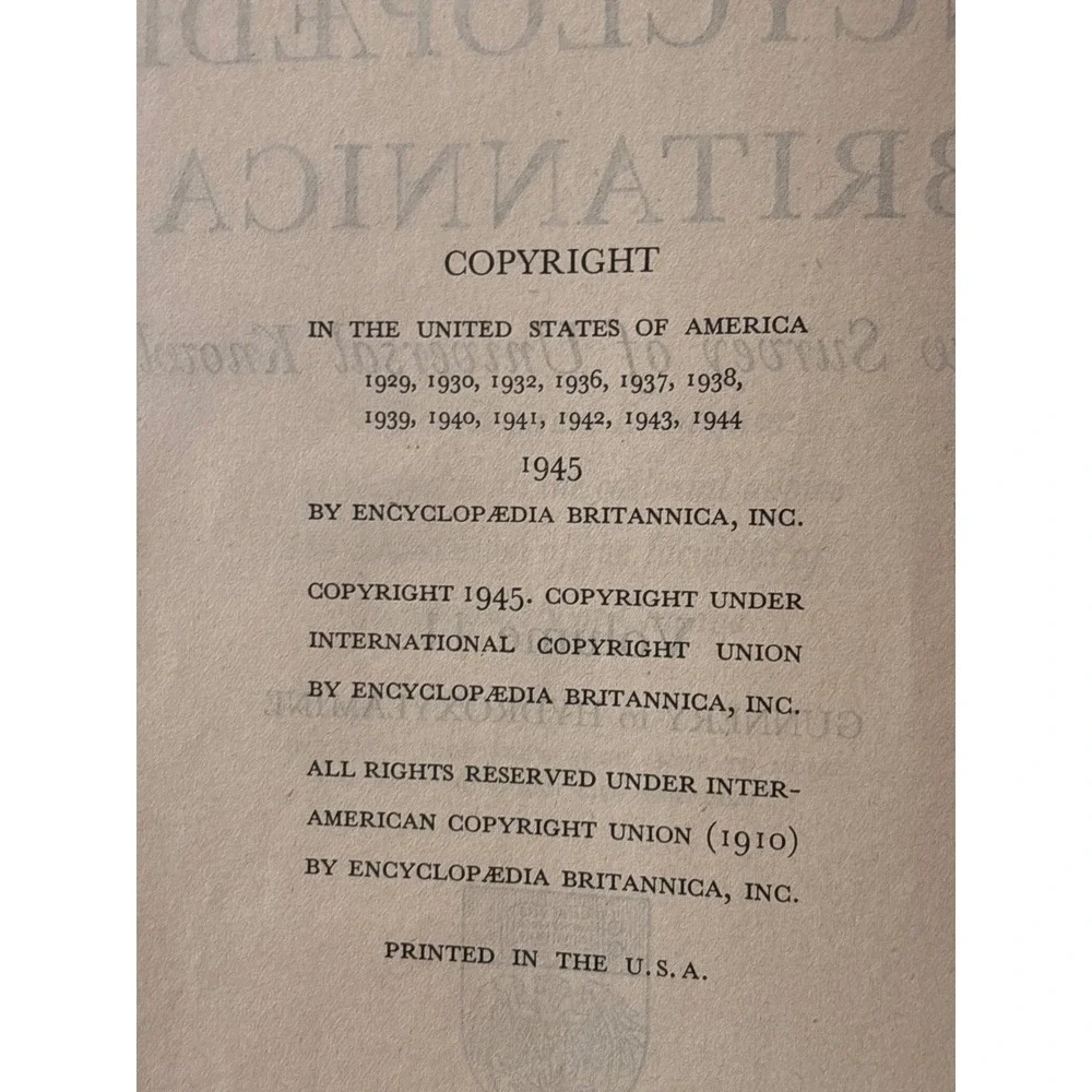 Encyclopaedia Britannica Book set Gunnery to Hydroxylamine‎ Burgundy Good